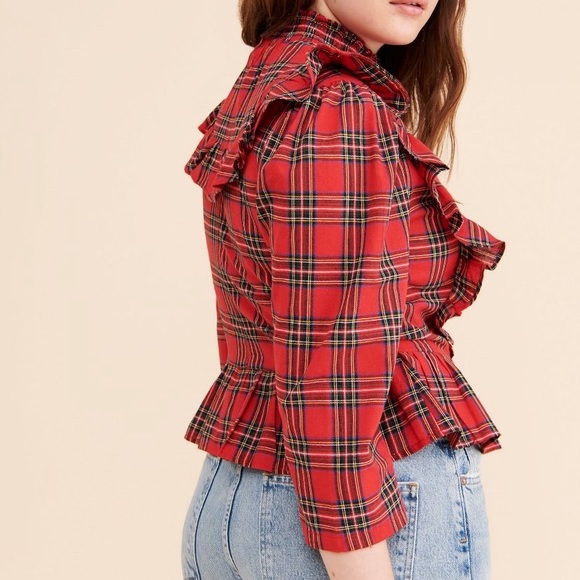 Anthropologie plaid ruffle house - Picture 2 of 5